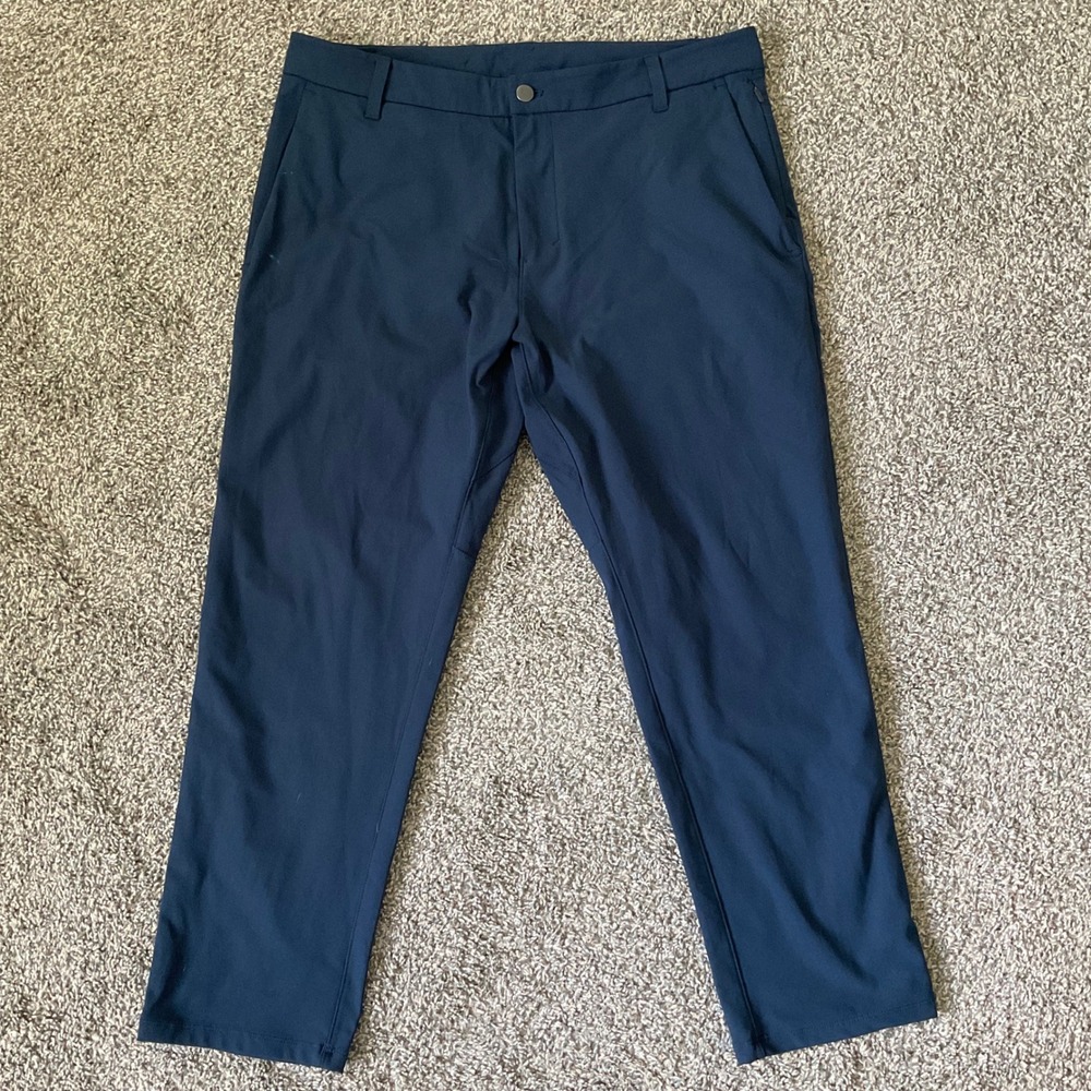 Lululemon Commission Pants Mens 35 Navy Blue Stretch Casual Golf Chino Pants